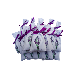 Set of 10 Empty Embroidered Lavender 'Bunches' Bags - Eco Friendly Hemp (Fill Your own Bags)